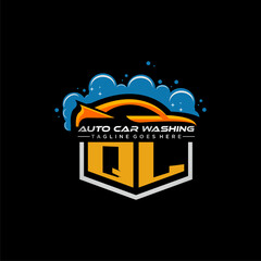 Poster - QL initial monogram for carwash with car clean image design vector