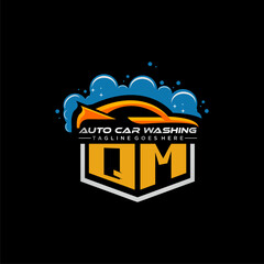 Poster - QM initial monogram for carwash with car clean image design vector