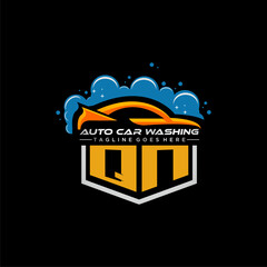 Poster - QN initial monogram for carwash with car clean image design vector