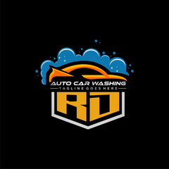 Poster - RD initial monogram for carwash with car clean image design vector