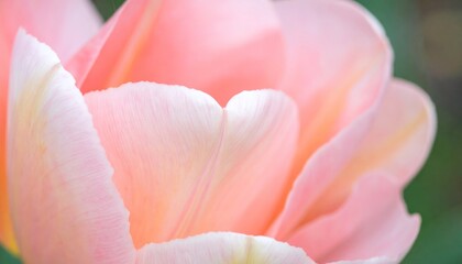 Wall Mural - Pink petals. Soft focus closeup of a tulip blossom. Delicate lines & color gradient