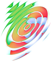 Leinwandbilder - Abstract colorful font set with rainbow circles effect