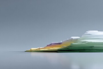Poster - minimalistic glitch-art design with bold digital distortions on plain background incorporates ample copy space