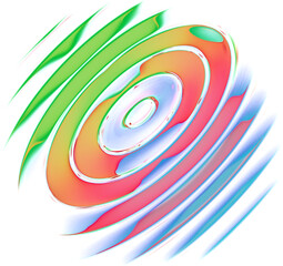 Leinwandbilder - Abstract colorful font set with rainbow circles effect