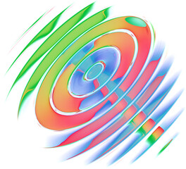 Leinwandbilder - Abstract colorful font set with rainbow circles effect