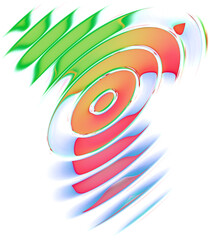 Leinwandbilder - Abstract colorful font set with rainbow circles effect