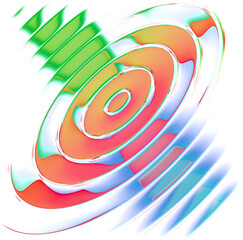 Leinwandbilder - Abstract colorful font set with rainbow circles effect