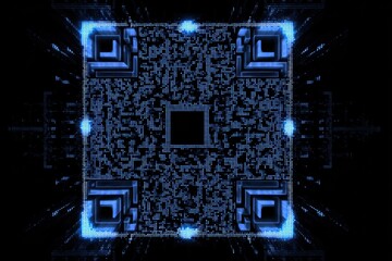 Poster - Abstract Digital QR Code Background
