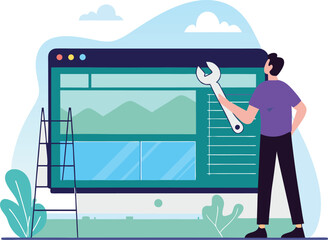 web developer working on computer website design coding programming software development technology 