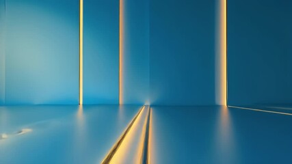 Poster - Abstract Background with Blue and Orange Lighting Featuring Minimalist Geometric Lines And Patterns For Modern Elegant Creative Decorative And Futuristic Design
