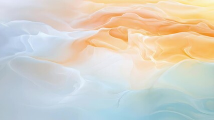 Aufkleber - Abstract Liquid Texture Background with Gradient of Blue Orange and White Colors with Smooth Wave Pattern for Modern Design and Art Projects