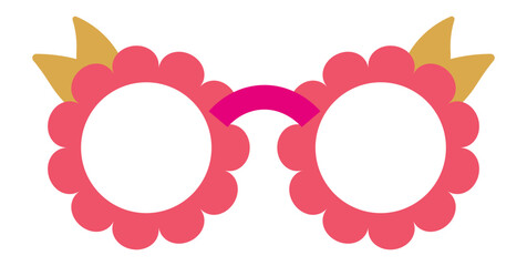 Poster - Pink flower shaped glasses with golden crown are perfect for celebrating Mardi Gras in style, adding a touch of elegance and whimsy to any festive occasion