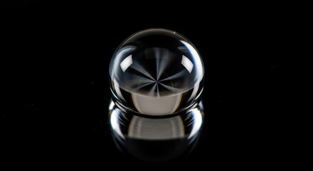 Fototapete - Crystal Sphere Reflection Abstract Photography of Light and Glass