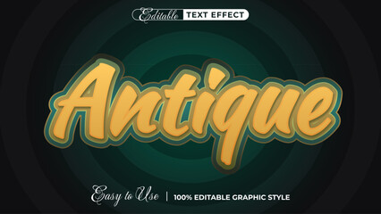 Poster - antique 3d logo template editable text effect style