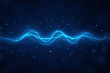Poster - Innovation flows through softly glowing electric blue waves symbolizing connectivity and dynamic progress in technology and business