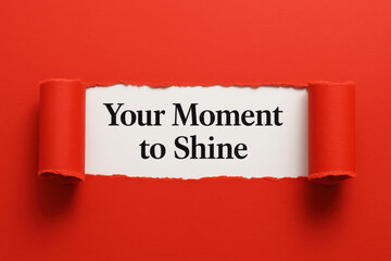 Poster - A bold message emerges through torn red paper symbolizing opportunity achievement creativity and the drive to succeed in business