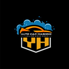 Poster - YH initial monogram for carwash with car clean image design vector
