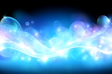 Poster - Serene abstract light composition with bokeh and fluid lines design