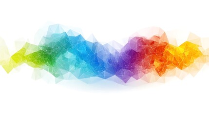 Poster - Spectrum of polygonal shapes connected by intricate network, white background