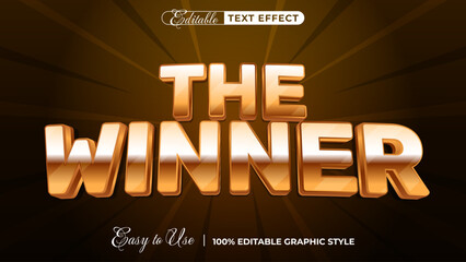 Poster - The winner 3d logo template editable text effect style