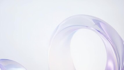Aufkleber - Abstract Iridescent Ribbon Loop Design Against White Background with Holographic Effect for Modern Visuals