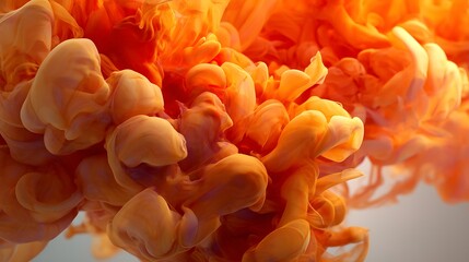 Poster - Abstract orange smoke swirls background