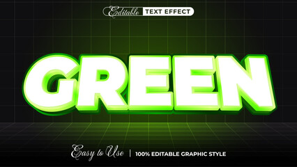 Poster - Green 3d logo template editable text effect style