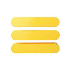 Poster - Three yellow horizontal bars stacked evenly isolated on transparent background