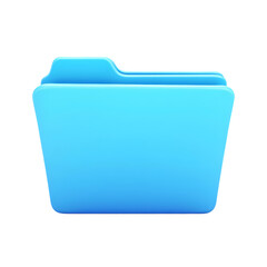 Poster - Isolated light blue folder icon with tab on a transparent background isolated on transparent background