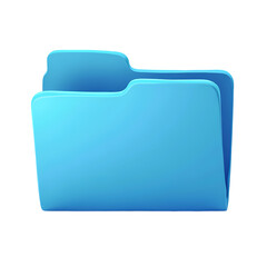 Poster - A close up view of a light blue folder isolated on transparent background