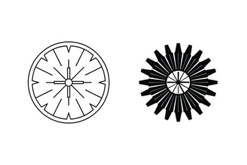 Poster - Abstract geometric wheel designs in black and white perfect for decorative purposes and branding