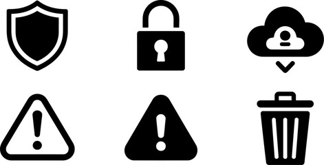 Poster - Security icons data protection cloud computing and internet security safety vector illustration set 100ch editable stock vector illustration