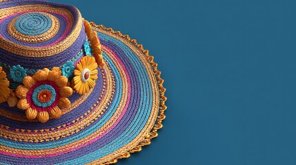 Aufkleber - Straw hat festa junina background, brazilian party and latin american festival