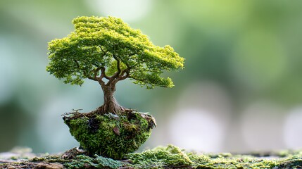Poster - Tree growth green nature background, world environment day and earth day