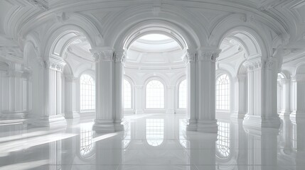 Poster - 3D white interior background