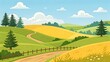© Rocky - Serene countryside landscape with rolling hills and winding road