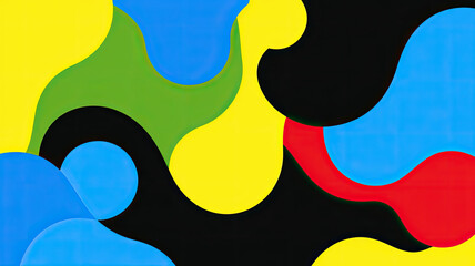 Poster - Colorful abstract shapes illustration with modern playful design and vibrant colors