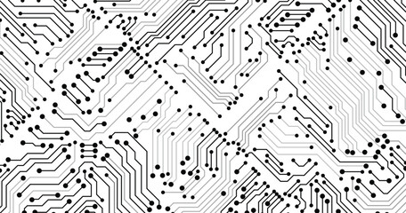 Poster - circuit board electronic or electrical line on transparent engineering technology concept vector pan