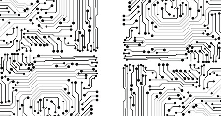 Poster - circuit board electronic or electrical line on transparent engineering technology concept vector pan