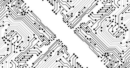 Poster - digital technology seamless pattern. seamless electronic circuit. printed board background. vector i
