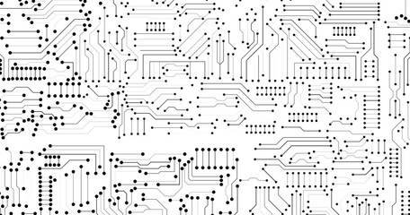 Poster - electronics board. circuit board electronic hi tech pattern. vector abstract computer chip. black mo