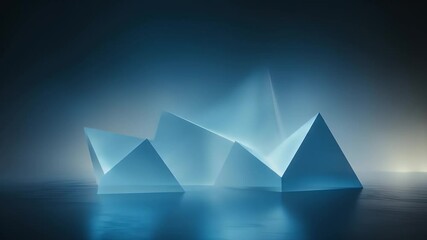 Aufkleber - Abstract Geometric Ice Shapes Design on Dark Blue Background with Clean and Minimalist Look Art Decorative Polygon Pattern Crystal Element