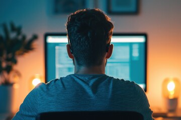 focused programmer working late at night: a captivating image of a software developer immersed in th