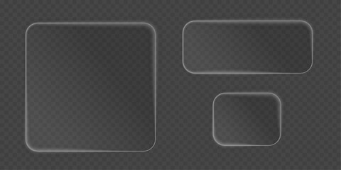 Poster - Collection of futuristic hud light white frame. HUD PNG. Technological background. Light glass white frames square, oval, rectangle, circle. HUD PNG.