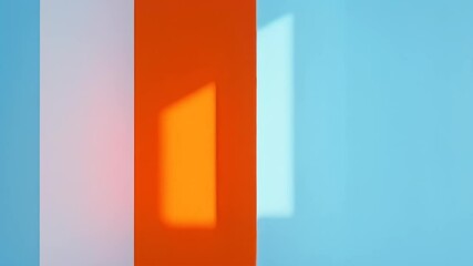 Aufkleber - Abstract Color Block Design With Orange Blue and White Hues with Clean Edges and Smooth Texture Creating a Modern and Minimalist Aesthetic