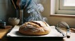 © yogigallery - Photo of freshly baked whole wheat bread with steam effect, food photo, food advertisement, food poster