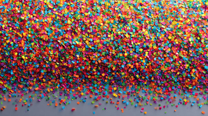 Poster - A vibrant display of colorful confetti scattered across a surface creating a festive atmosphere and texture