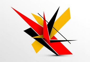 Poster - Abstract Geometric Design 2025-05-27 - Dynamic interplay of red, black, and yellow shapes, symbolizing energy, contrast, creativity, modernity, and innovation