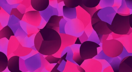 Poster - Abstract Pink and Purple Geometric Shapes - Vivid pink and purple abstract shapes create a dynamic and energetic design, ideal for backgrounds or textures