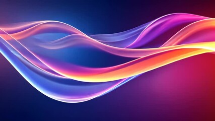 Poster - Vibrant Abstract Light Waves Moving Seamlessly for Dynamic Backgrounds